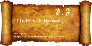 Mlinárik Herman névjegykártya